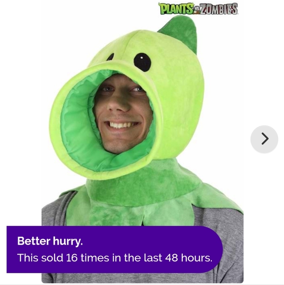 Plants vs zombies - peashooter head costume - Picture 1 of 1